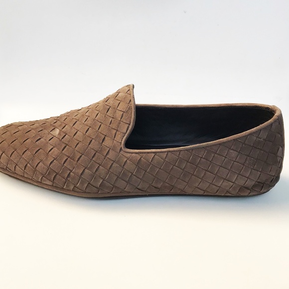 BOTTEGA VENETA ITALIAN BEIGE GENUIN LEATHER CASUAL LOAFERS MEN\'S SHOE SIZE 42